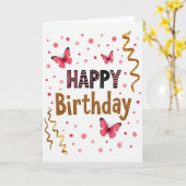 Carte d'anniversaire à pois (Fleur jaune)