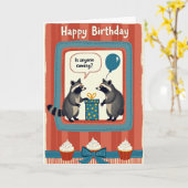 Carte d'anniversaire à queue rayée (Fleur jaune)