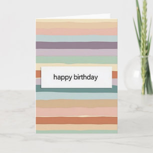 Carte d'anniversaire à rayures atténuées