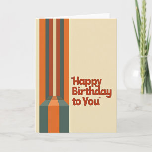 Carte d'anniversaire à rayures rétro