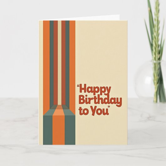 Carte d'anniversaire à rayures rétro (Devant)