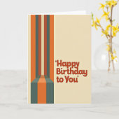 Carte d'anniversaire à rayures rétro (Fleur jaune)
