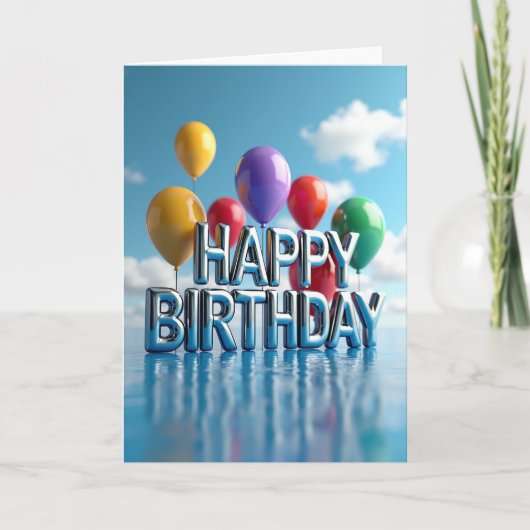 Carte d'anniversaire à reflets brillants (Devant)
