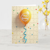 Carte d'anniversaire à ruban (Fleur jaune)