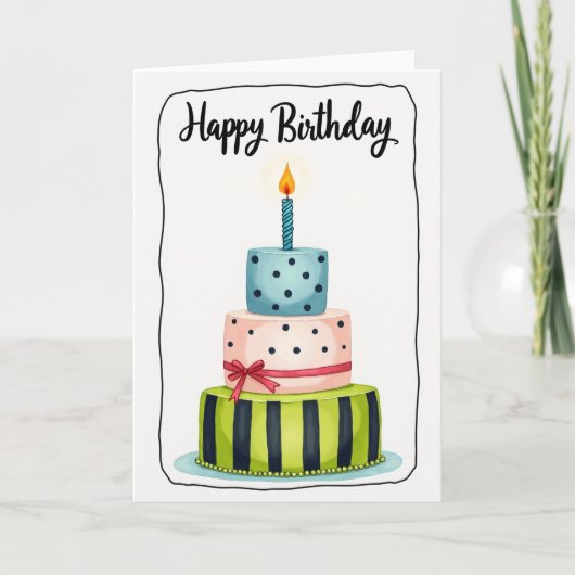 Carte d'anniversaire à ruban (Devant)