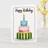 Carte d'anniversaire à ruban (Fleur jaune)