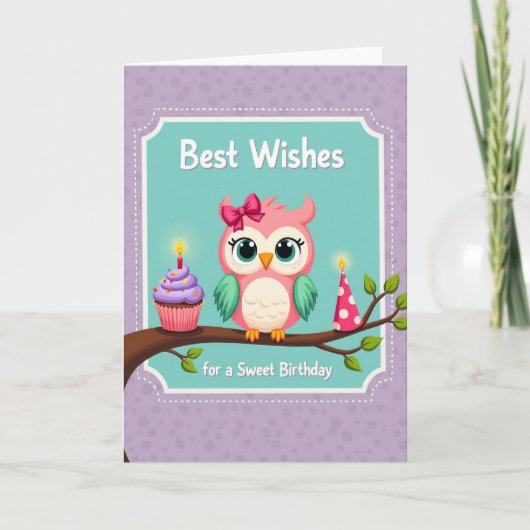 Carte d'anniversaire à ruban fuchsia (Devant)