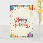 Carte d'anniversaire à scénario ludique (Fleur jaune)