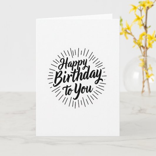 Carte d'anniversaire à script (Fleur jaune)