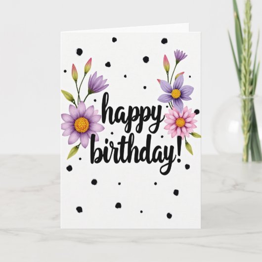 Carte d'anniversaire à script fait main (Devant)