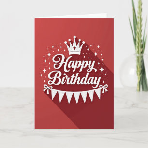 Carte d'anniversaire à script rouge