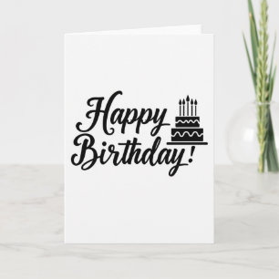 Carte d'anniversaire à silhouette noire