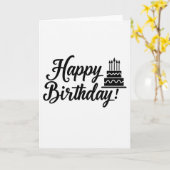 Carte d'anniversaire à silhouette noire (Fleur jaune)