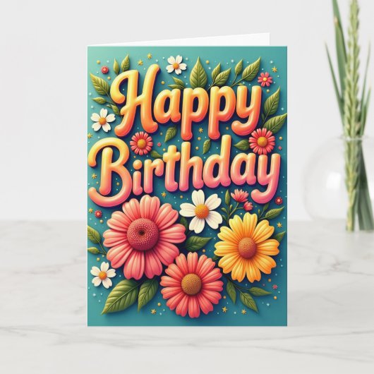 Carte d'anniversaire à texte gonflé (Devant)