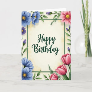 Carte d'anniversaire à texture peinte