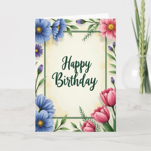 Carte d'anniversaire à texture peinte (Devant)