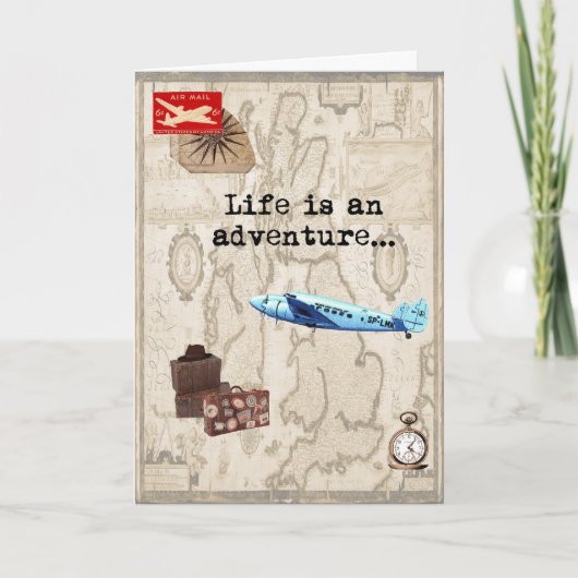 Carte d'anniversaire à thème Aventure (Devant)