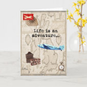 Carte d'anniversaire à thème Aventure (Fleur jaune)