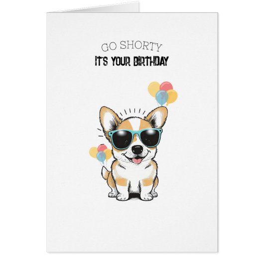 Carte d'anniversaire à thème Corgi pour les amoure (Devant)