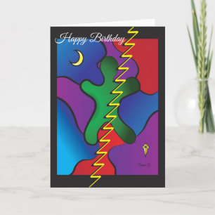 Carte d'anniversaire à thème d'art Abstrait