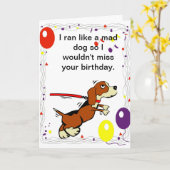 Carte d'anniversaire à thème de chien (Fleur jaune)