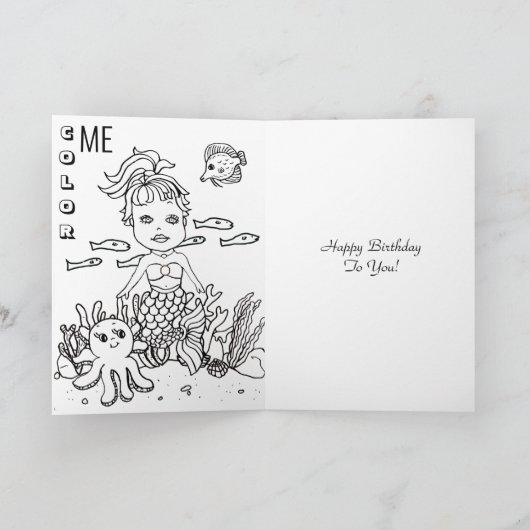 Carte d'anniversaire à thème Mermaid joyeuse (Intérieur)