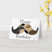 Carte d'anniversaire à thème Moustache (Fleur jaune)