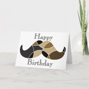 Carte d'anniversaire à thème Moustache