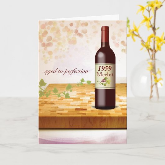 Carte d'anniversaire à thème pour les vins de Pers (Fleur jaune)