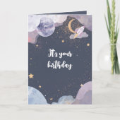 Carte d'anniversaire à thème spatial personnalisée (Devant)