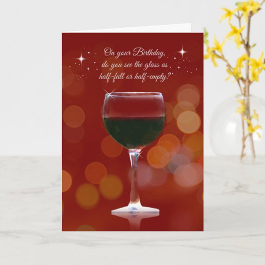 Carte d'anniversaire à thème vin amusant (Fleur jaune)