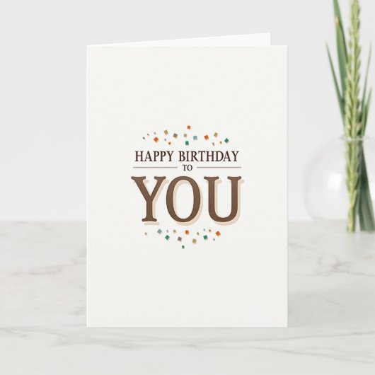 Carte d'anniversaire à ton chaud (Devant)