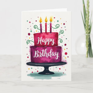 Carte d'anniversaire à tourbillon de bougie