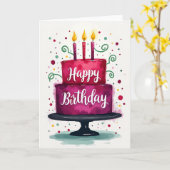 Carte d'anniversaire à tourbillon de bougie (Fleur jaune)