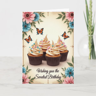 Carte d'anniversaire à tourbillon de vanille