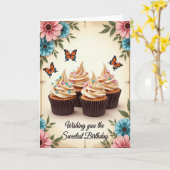 Carte d'anniversaire à tourbillon de vanille (Fleur jaune)