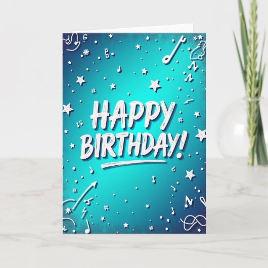 Carte d'anniversaire à trait de pinceau gras (Devant)