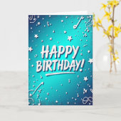 Carte d'anniversaire à trait de pinceau gras (Fleur jaune)