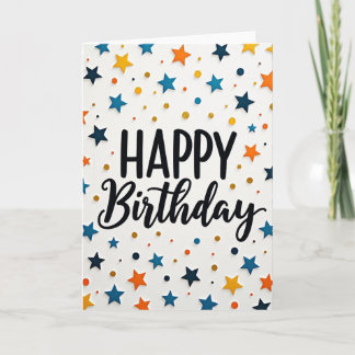 Carte d'anniversaire à typographie festive