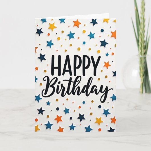 Carte d'anniversaire à typographie festive (Devant)
