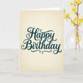 Carte d'anniversaire à typographie fluide (Fleur jaune)