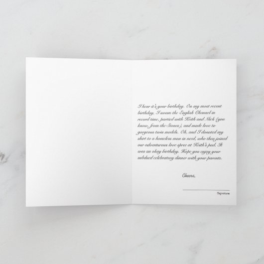 Carte d'anniversaire à un haut (Intérieur)