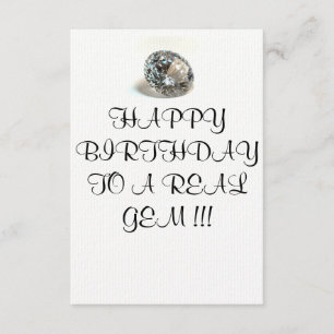 CARTE D'ANNIVERSAIRE À UN VÉRITABLE GEM