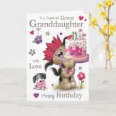 Carte d'anniversaire - À une arrière-petite-fille  (Fleur jaune)