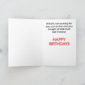 Carte d'anniversaire à visage joyeux et humoristiq (Intérieur)