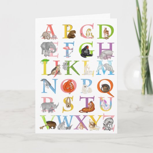 Carte d'anniversaire ABC de l'animal (Devant)