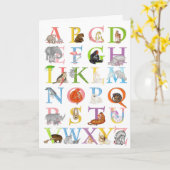 Carte d'anniversaire ABC de l'animal (Fleur jaune)