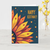 Carte d'anniversaire abstraite (Fleur jaune)