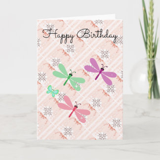Carte d'anniversaire Abstraite cool de libellules