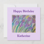 Carte d'anniversaire Abstraite Crocus Flat Spring (Devant)